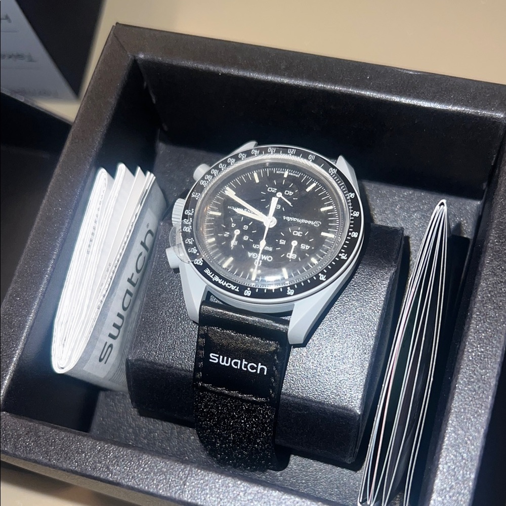 OMEGA Limited Edition release MoonSwatch Speedmaster Black Gray Dial Watch